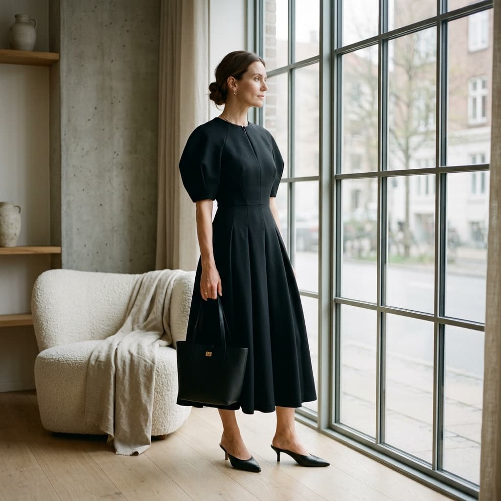 Sculptural Midi Dress